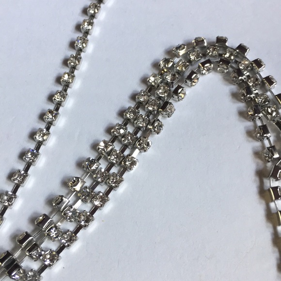 New! Rhinestone Tassel Choker Necklace - Picture 3 of 8